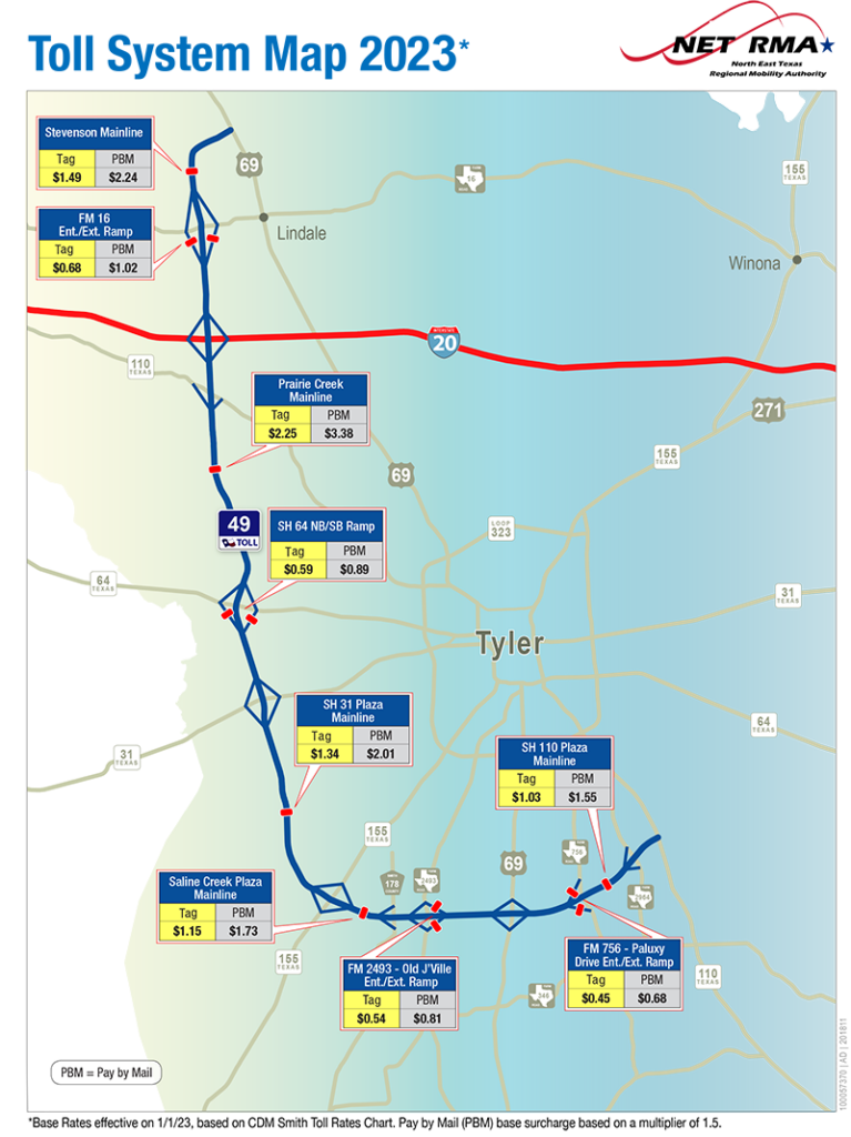 Toll Map & Rates | NETRMA