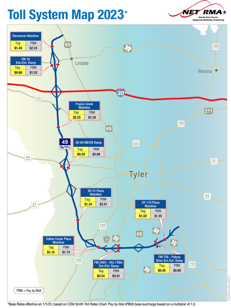 Toll Map & Rates | NETRMA