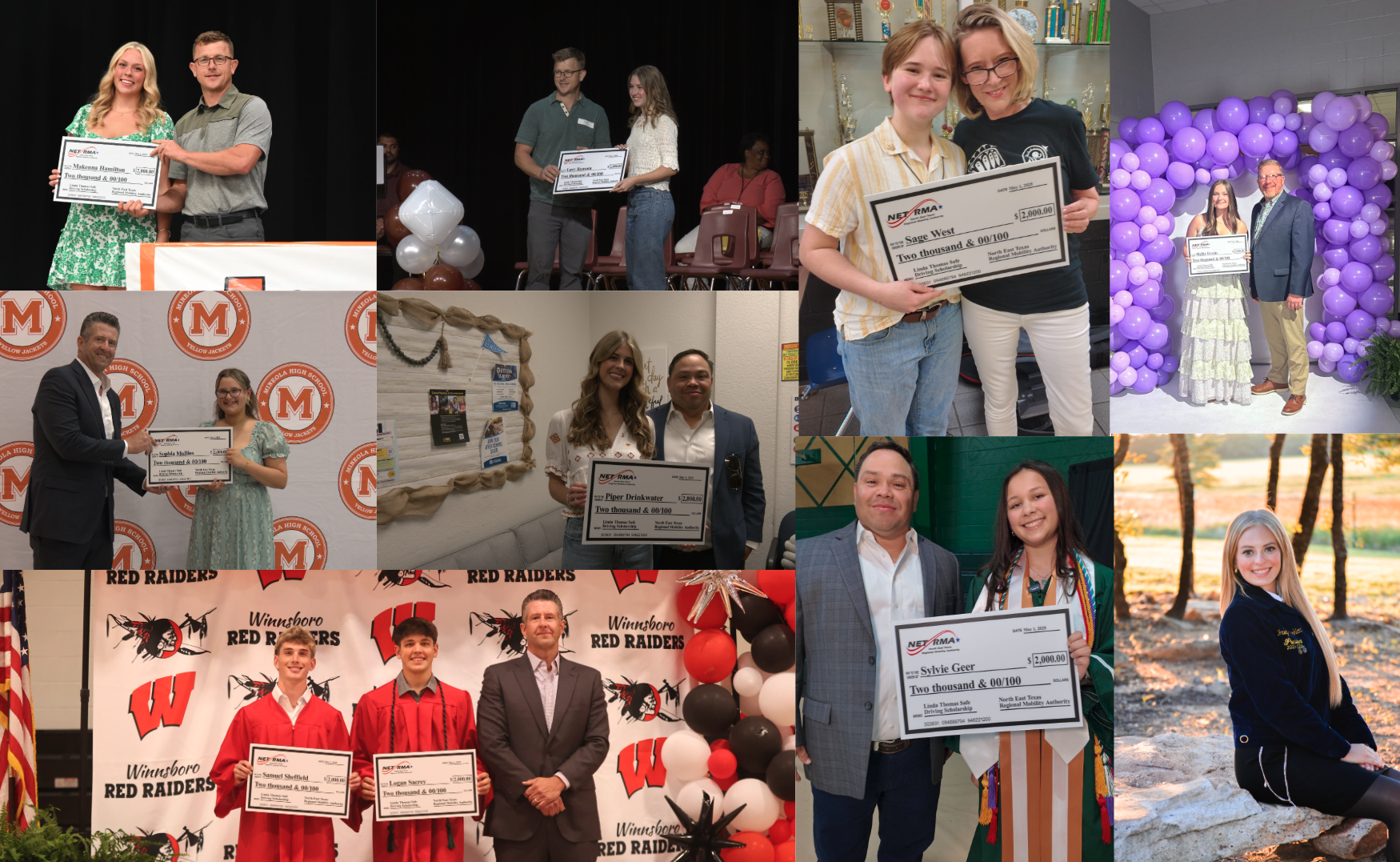 A collage of the Scholarship Winners photos